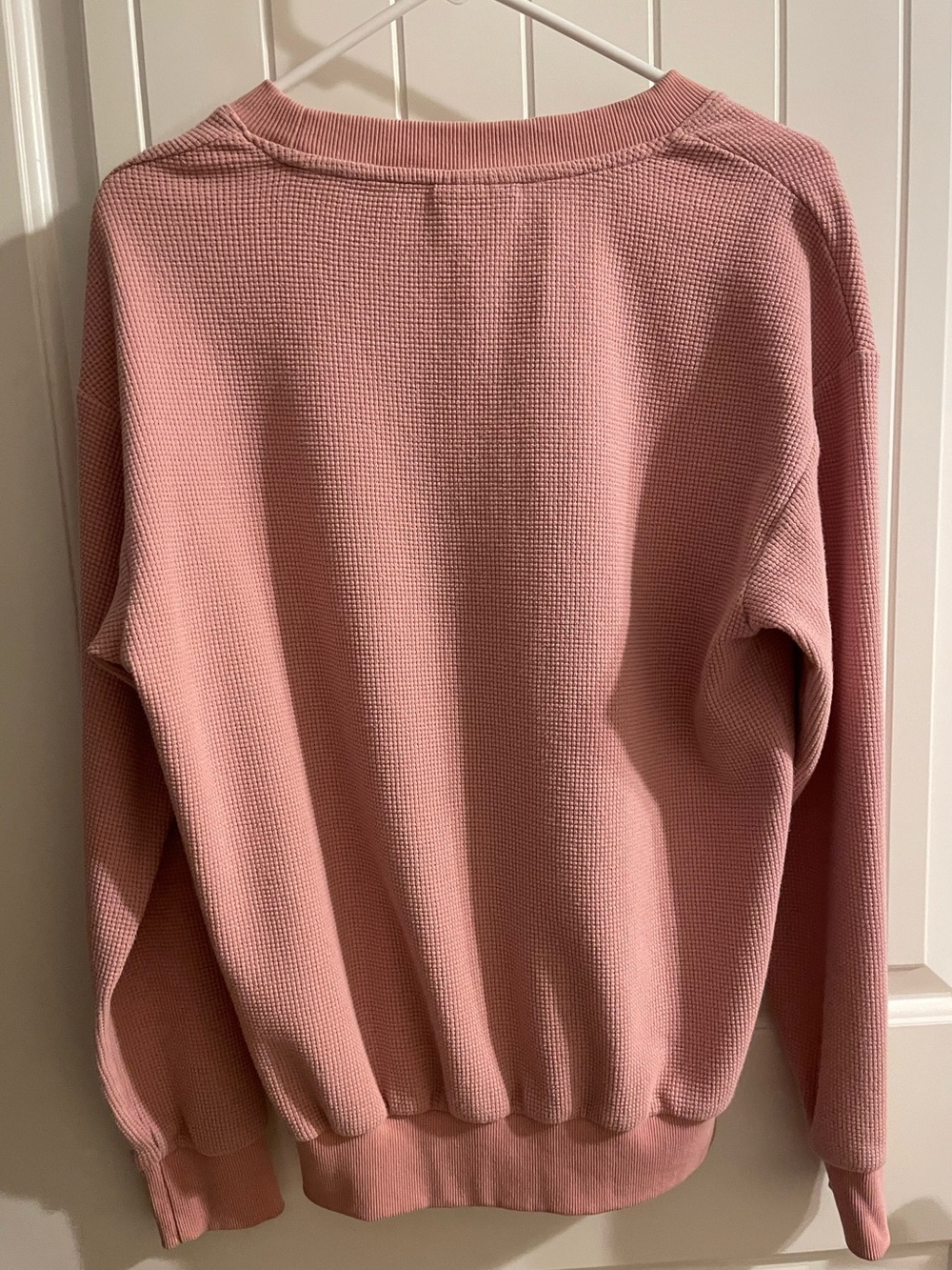 Comfrt Waffle Knit Lounge Long Sleeve in Baby Pink - Picture 2 of 3